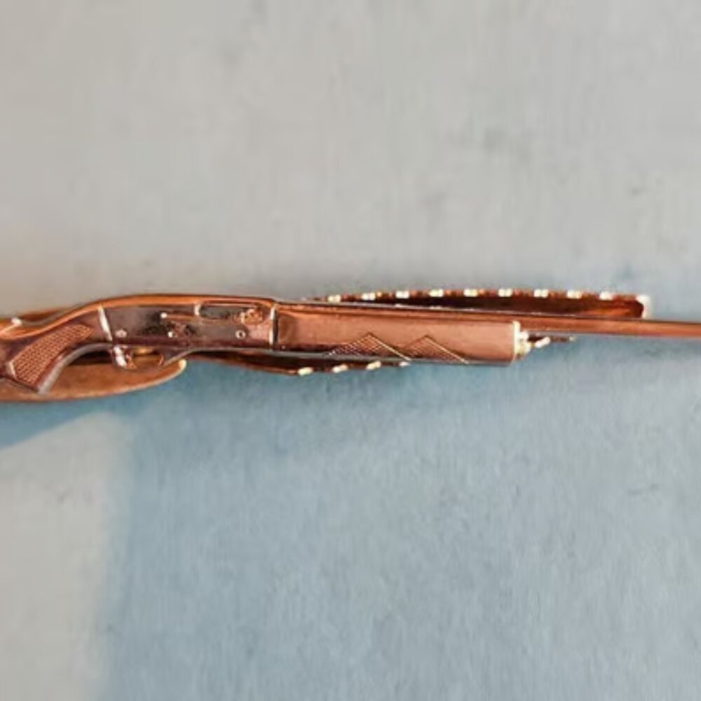 VINTAGE Rifle Tie Clip Hickok / Retro Rifle Tie Clip Stamped Hickok / Hickok 3”